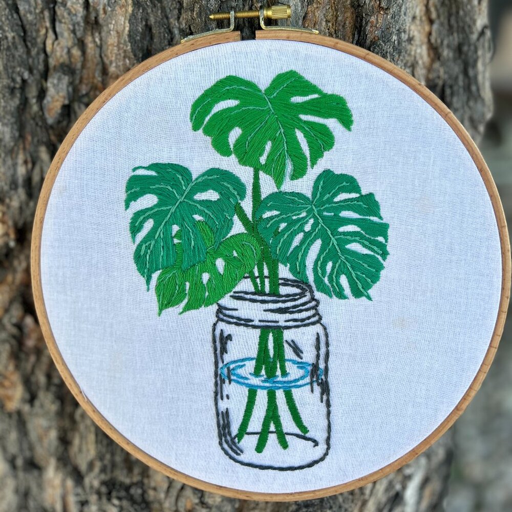 Palm Trees in a Bottle Embroidery